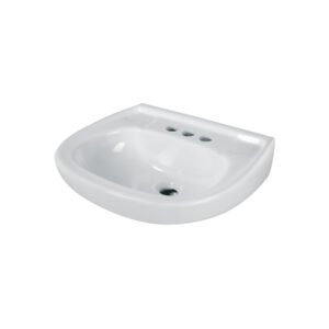 Lavabo de porcelana con rebosadero blanco FOSET 44002