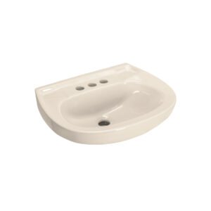 Lavabo de porcelana con rebosadero marfil FOSET 49356