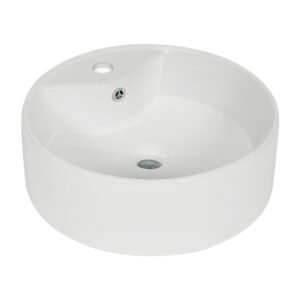 Lavabo de porcelana de sobreponer redondo blanco FOSET 44178