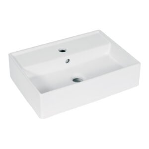 Lavabo de porcelana de sobreponer rectangular blanco FOSET 44179
