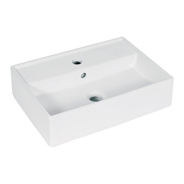 Lavabo de porcelana de sobreponer rectangular blanco FOSET 44179