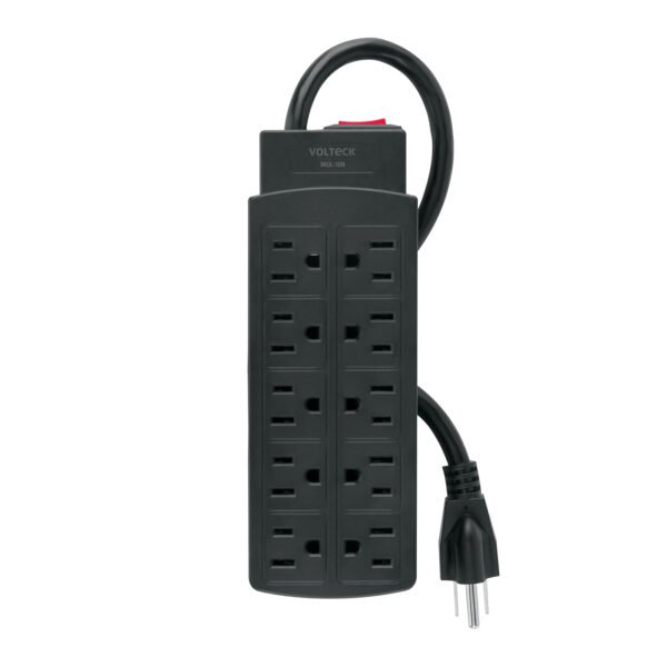 Multicontacto de uso rudo con 10 entradas negro VOLTECK 49533