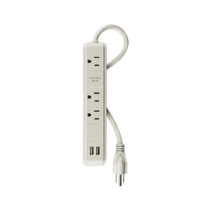 MUL-340U.jpg Multicontacto 16 AWG 3 entradas 2 puertos USB supresor 300 J 46089
