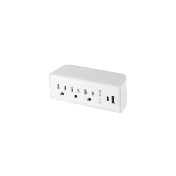 Multicontacto de pared 490 Joules 3 contactos y 2 USB A+C 45748