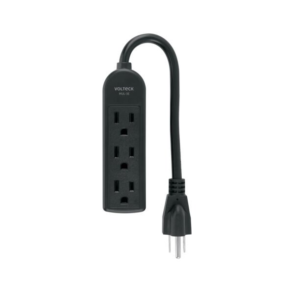 Multicontacto doméstico 3 entradas negro VOLTECK 45865