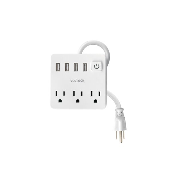 Multicontacto 16 AWG doméstico 3 entradas 4 ptos USB blanco 49322