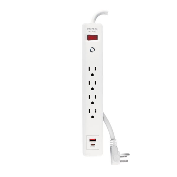 Multicontacto 4 entradas 1 USB A + 1 USB C blanco VOLTECK 45664