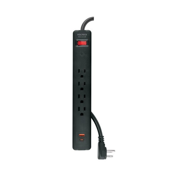 Multicontacto 4 entradas 1 USB A + 1 USB C negro VOLTECK 45665