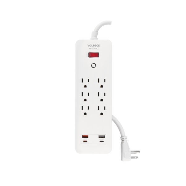 Multicontacto 6 entradas 2 USB A + 2 USB C blanco VOLTECK 45662