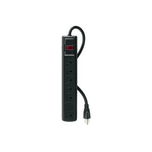 MUL-645N.jpg Multicontacto 14 AWG 6 ent. sup. de picos 450 joules negro 47804