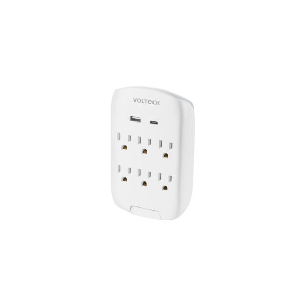 Multicontacto de pared 800 Joules 6 contactos y 2 USB A+C 45747