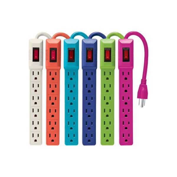 Multicontacto 16 AWG doméstico 6 entradas colores a granel 46021