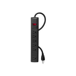 MUL-6N.jpg Multicontacto 16 AWG doméstico con 6 entradas negro Volteck 49859
