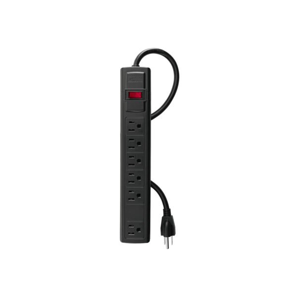 Multicontacto 16 AWG doméstico con 6 entradas negro Volteck 49859