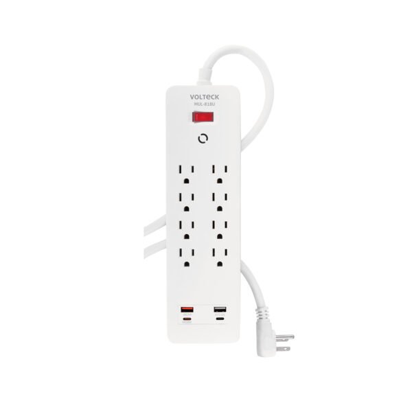 Multicontacto 8 entradas 2 USB A + 2 USB C blanco VOLTECK 45586