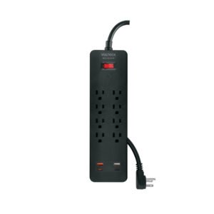 MUL-818UN.jpg Multicontacto 8 entradas 2 USB A + 2 USB C negro VOLTECK 45661