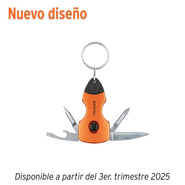 Multiherramienta 6 funciones con LED tipo llavero Truper 13336