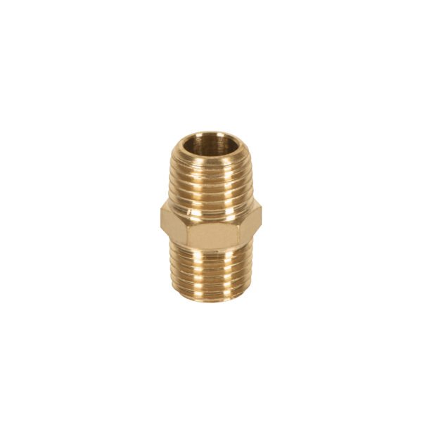 Niple de latón macho-macho cuerda 1/4 NPT TRUPER 19024