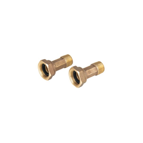Juego de 2 niples para medidor de agua 1/2 x 3/4 FOSET 48159