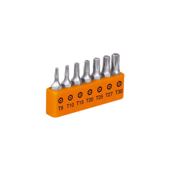 Juego de 7 puntas torx combinadas c/seguro largo 1 Expert 17797