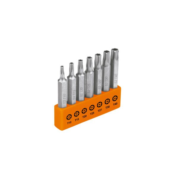 Juego de 7 puntas torx combinadas c/seguro largo 2 Expert 17813