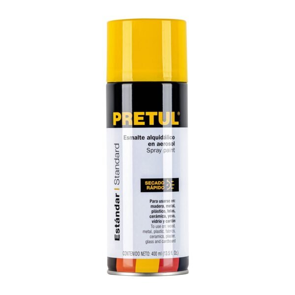 Pintura en aerosol amarillo canario 400ml Pretul 27003