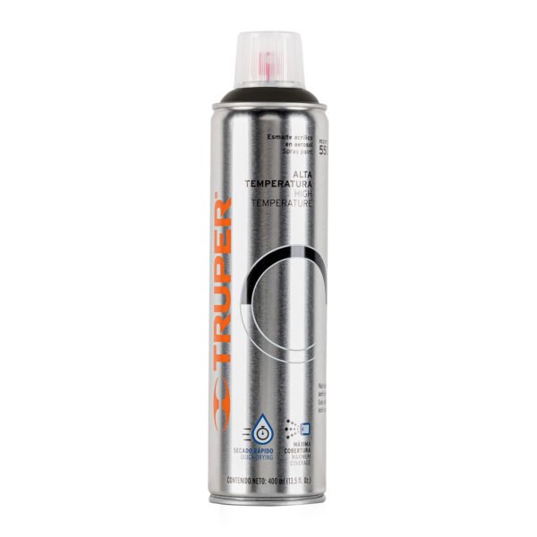 Pintura en aerosol alta temp. bote esbelto negro 400 ml 18070