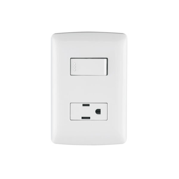 Placa armada contacto e interruptor blanco línea Italiana 46455