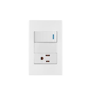 PA-APCO1-EB.jpg Placa armada 1 interruptor1 contacto1mod Española blanco 45590