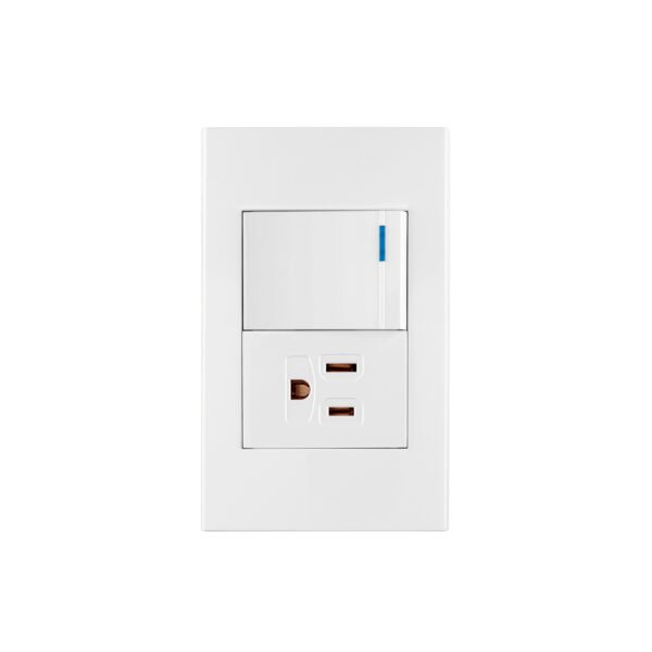 Placa armada 1 interruptor1contacto1.5modEspañola blanco 45591