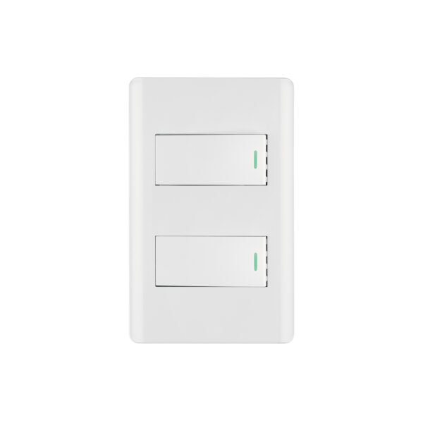 Placa armada blanca con 2 interruptores 1 módulo Lisboa 47954