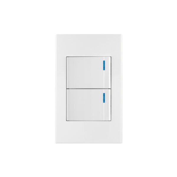 Placa armada 2 interruptores 1.5 módulos Española blanco 45595