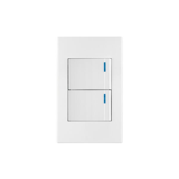 Placa armada 2interruptores 1de 3vías1.5modEspañola blanco 45601