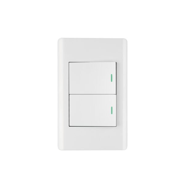 Placa armada blanca 1 interruptor y 1 de 3vías 1.5mód Lisbo 47961