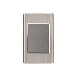 PA-APDO15-LA.jpg Placa armada acero inox 2 interruptores 1.5 módulos Lisboa 47840