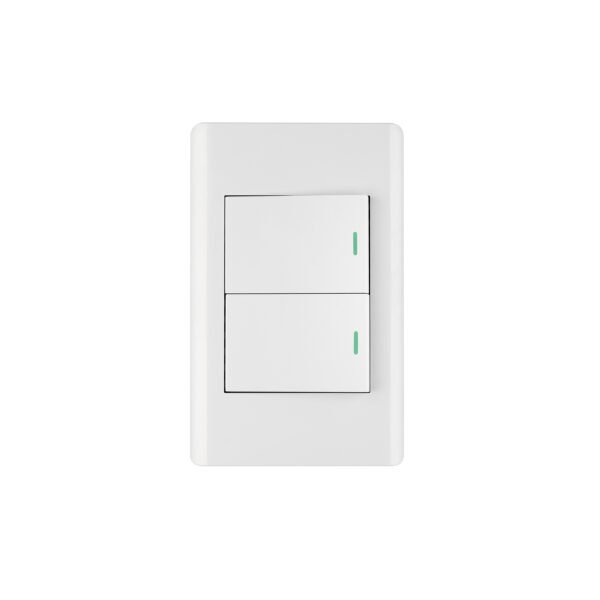 Placa armada blanca 2 interruptores 1.5 módulos Lisboa 47960