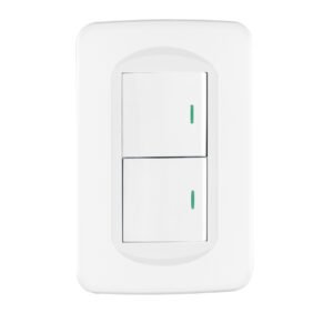 Placa armada 2 interruptores 1.5 módulos Toledo Basic 29053
