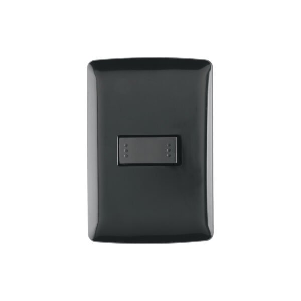 Placa armada 1 interruptor escalera negro línea Italiana 47600