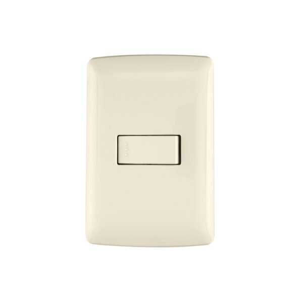 Placa armada 1 interruptor sencillo marfil línea Italiana 48660