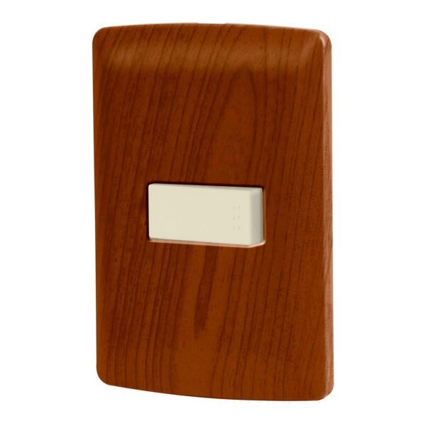 Placa armada 1 interruptor sencillo madera línea Italiana 49923