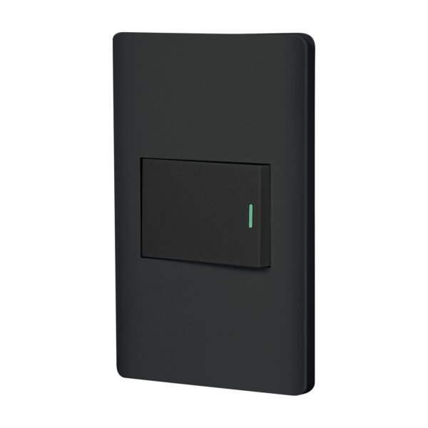 Placa armada negra 1 interruptor de 3 vías 1.5 mód Lisboa 47892