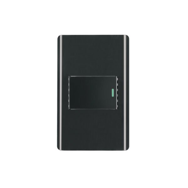 Placa armada negra 1 interruptor 1.5 módulos Lisboa 47891