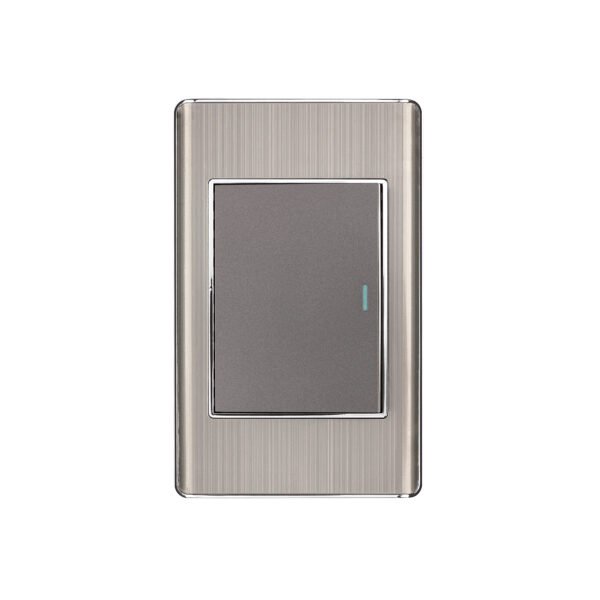 Placa armada acero inox 1 interruptor 3 módulos Lisboa 47842
