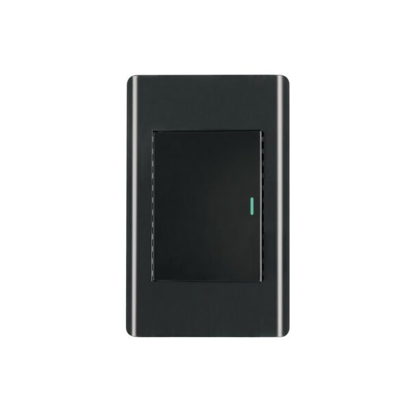 Placa armada negra 1 interruptor 3 módulos Lisboa Volteck 47895