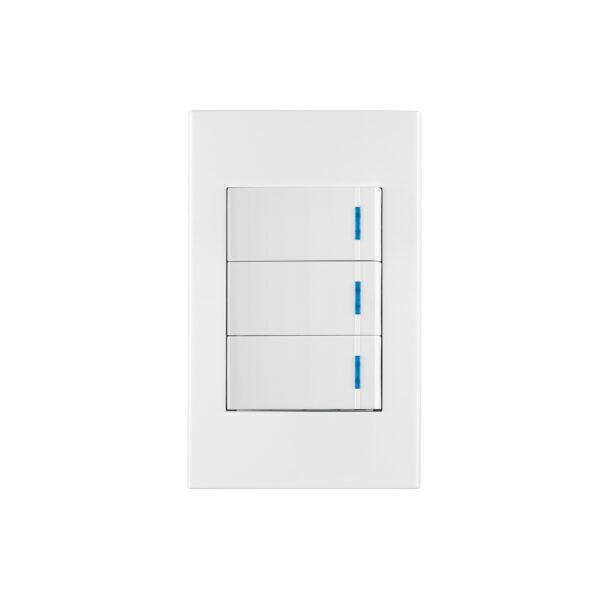 Placa armada 3 interruptores 1de 3vías1 modEspañolablanco 45606