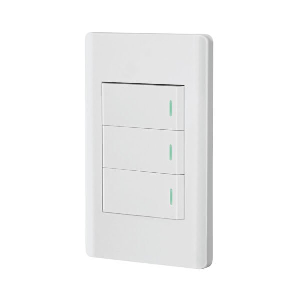 Placa armada blanca 2 interruptores 1 de 3 vías 1 mód Lisbo 47957