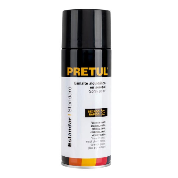 Pintura en aerosolnegro brillante 400ml Pretul 27170