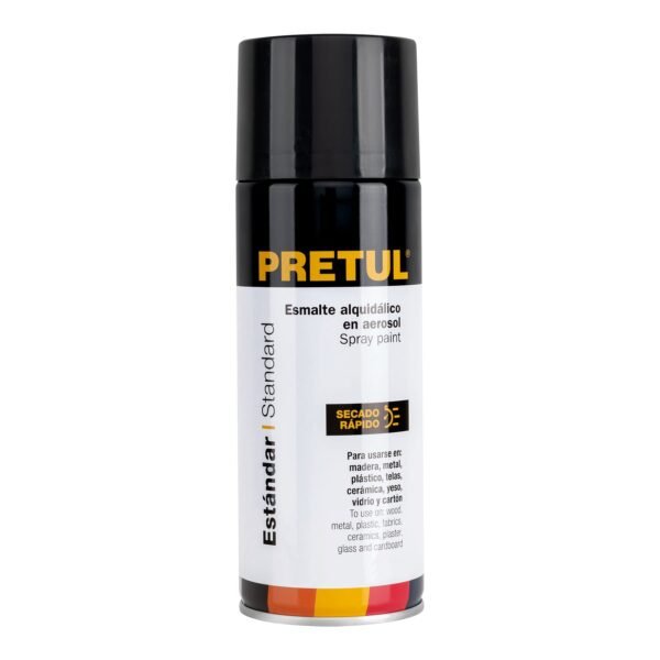 Pintura en aerosol negro mate 400 ml Pretul 27172