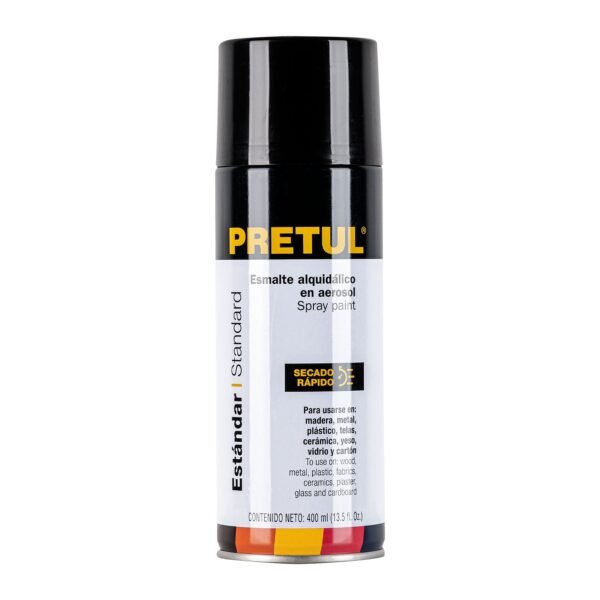 Pintura en aerosol negro satín 400 ml Pretul 27183