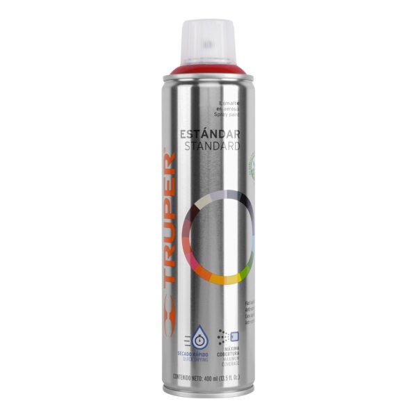 Pintura en aerosol rojo bote esbelto 400 ml Truper 19040